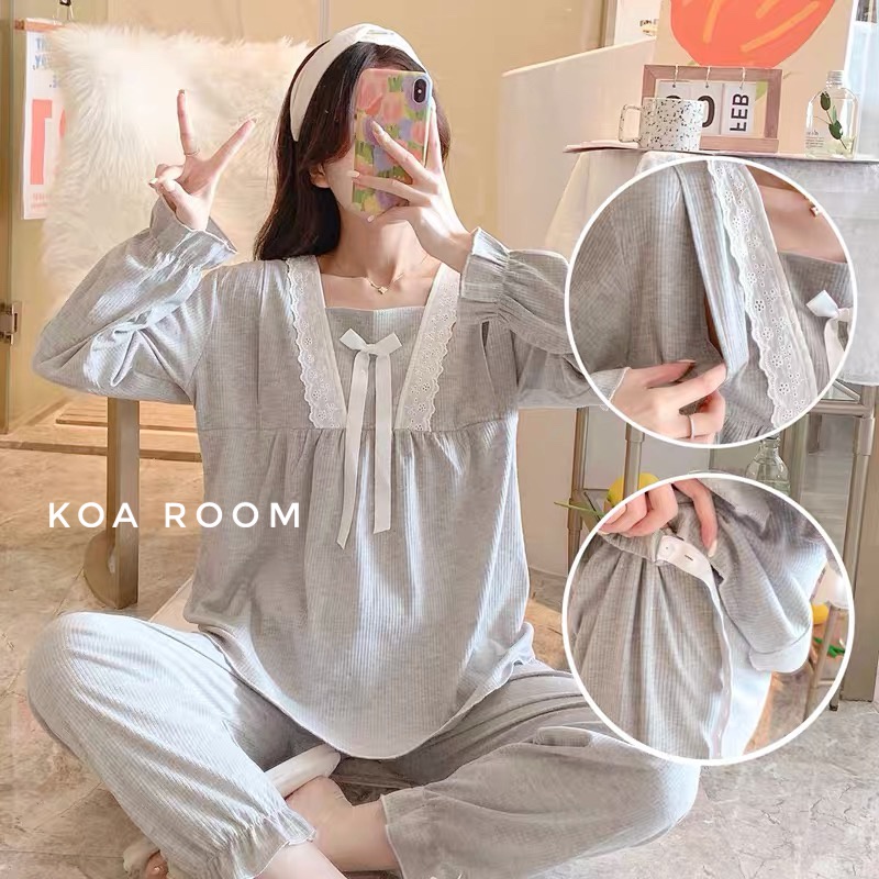 KOA MATERNITY PIYAMA SET ( BAJU TIDUR BUMIL/MENYUSUI )