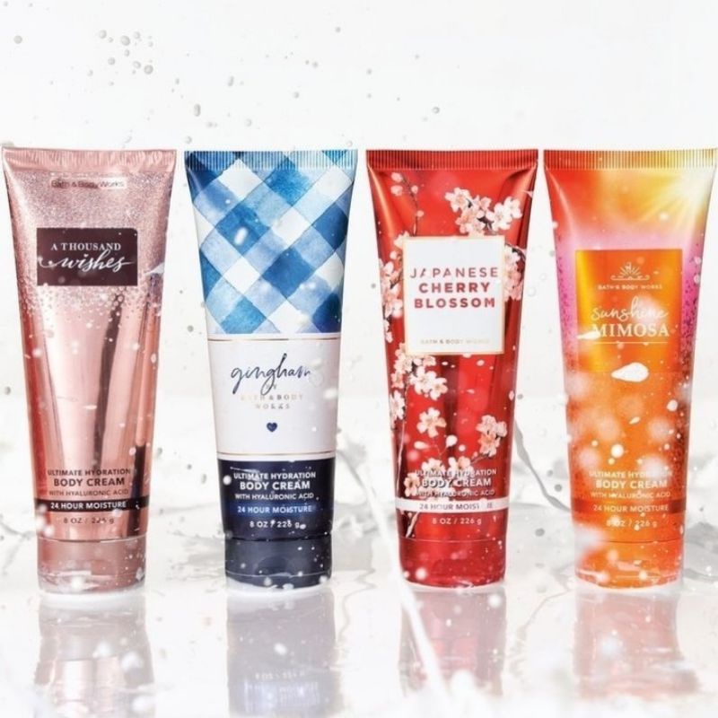 BATH &amp; BODY WORKS BBW BODY CREAM 24 HOURS MOISTURE 226 G WITH GIFTWRAP MIX