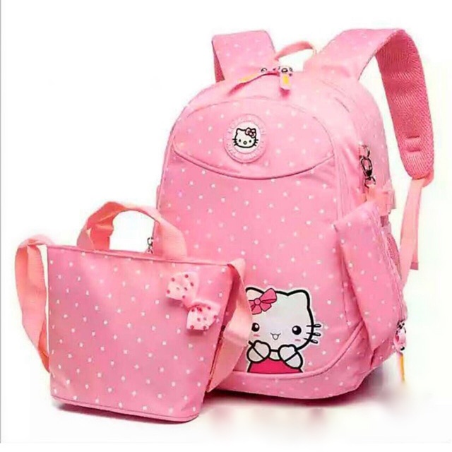 (COD)TAS RANSEL HELLO KITTY POLKADOT DUA KALI EXO/ Cocok Buat Anak Sekolah