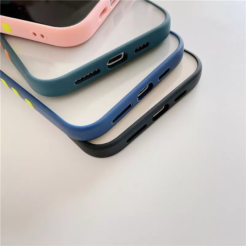 Case iPhone 11 Pro | iPhone 12 Mini | iPhone 12 Pro Max | iPhone 13 Casing Ponsel Bumper Silikon Lembut Modis Sampul Akrilik Transparan Tahan Benturan