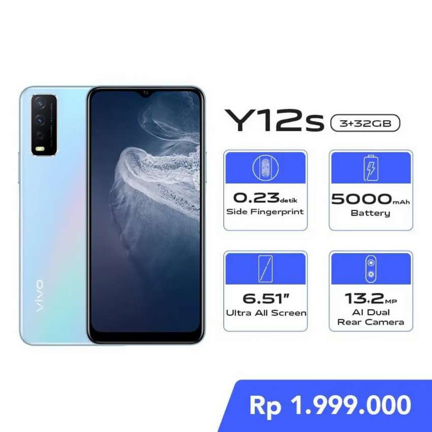 Vivo Y12s 3GB 32GB Garansi Resmi vivo Indonesia hp murahTerbaru 2020 handphone murah promo