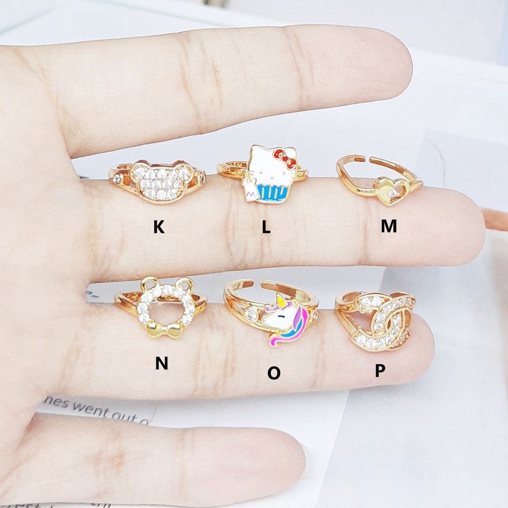 Cincin Anak Xuping Premium Kuda Poni Strawberry CupCake Kitty Lucu Lapis Emas - BR573