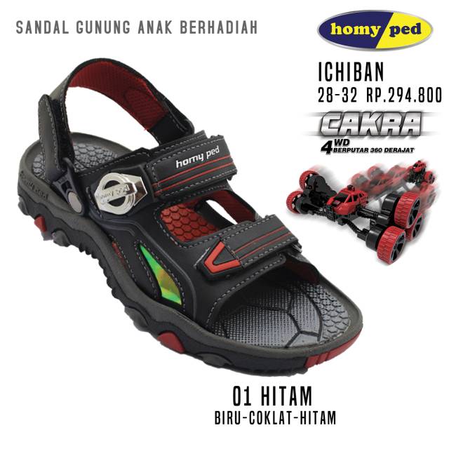 Sandal Anak Homyped Ichiban 01 Original BERHADIAH MOBIL MAINAN CAKRA 4WD 360 DERAJAT 2020