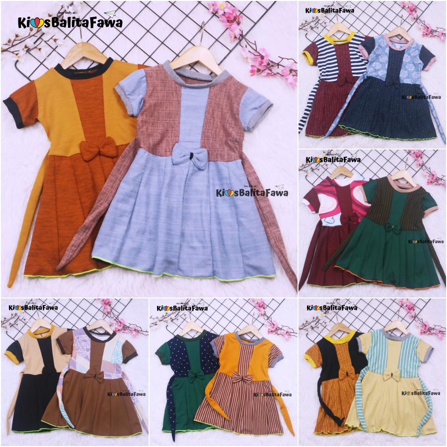 Dress Mikhayla size Bayi - 2 Tahun / Dres Anak Perempuan Baju Import Gaun Motif Murah babycinnamon