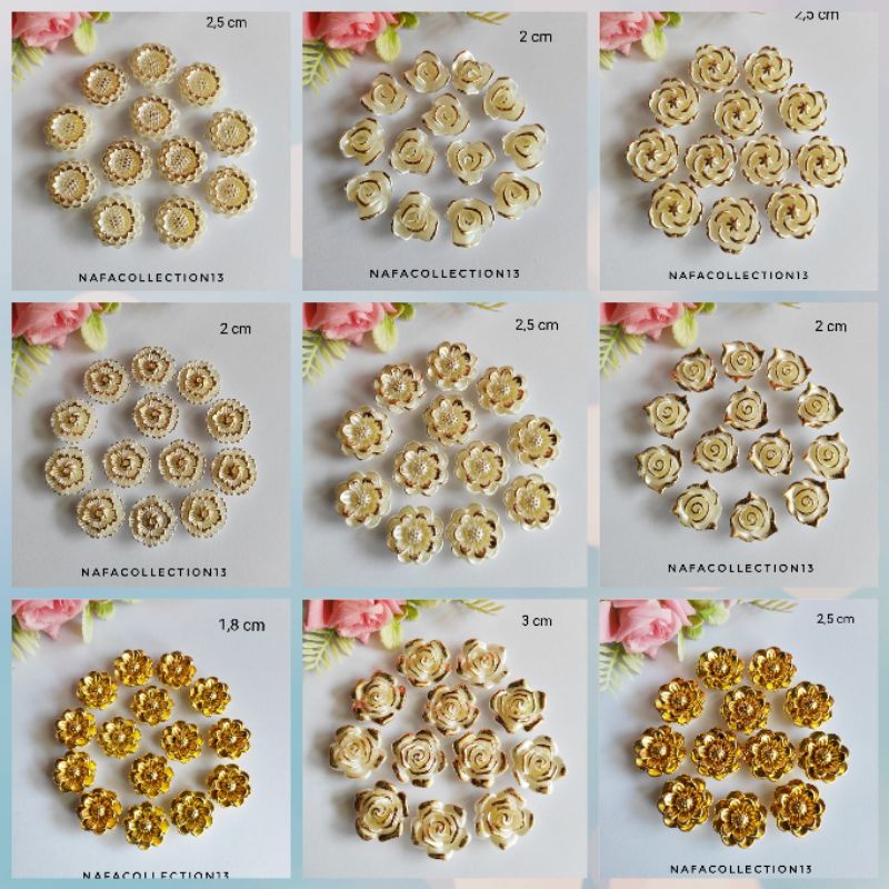 (1 pcs) Mawar Pearl List Gold