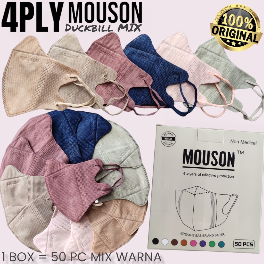 MOUSON DUCKBILL - MIX WARNA MASKER ISI 50PCS