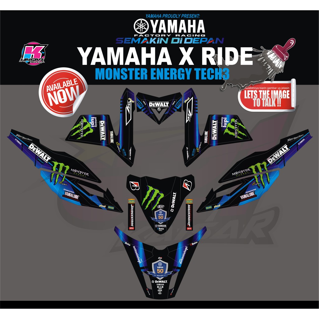 Sticker Striping Stiker Motor X Ride Tech3 Shopee Indonesia