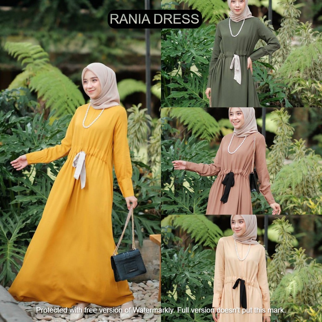 RANIA DRESS - GAMIS SYARI TALI SERUT (BISA COD)