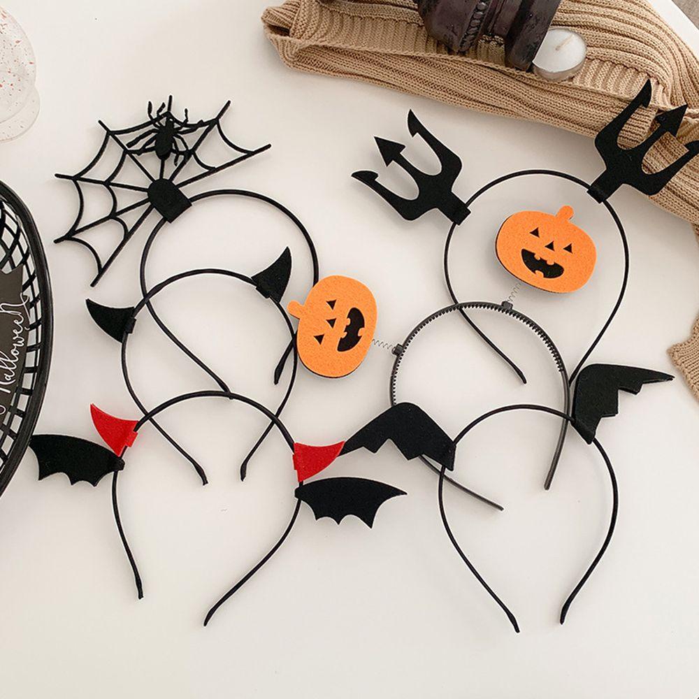 Bando Desain Labu Devil Wings Spider Halloween Non slip Untuk Wanita