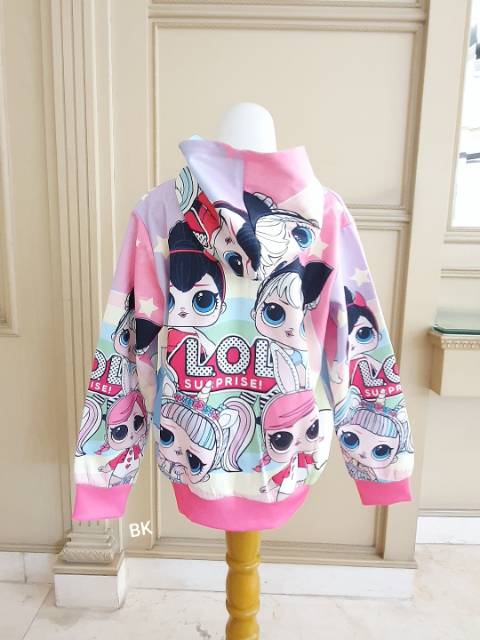 GA2729 LOL LOVE OUTER FUSCHIA / JACKET HOODIE LOL SUPRISE PINK MURAH / JAKET IMPORT ANAK KOREA