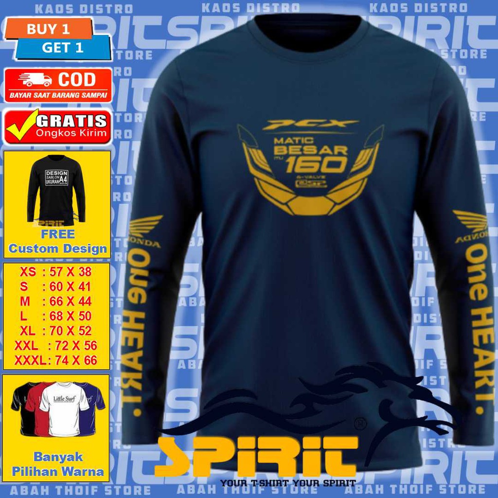 Kaos Motor PCX Riding Touring Lengan Panjang Pria Wanita Jumbo FPX001