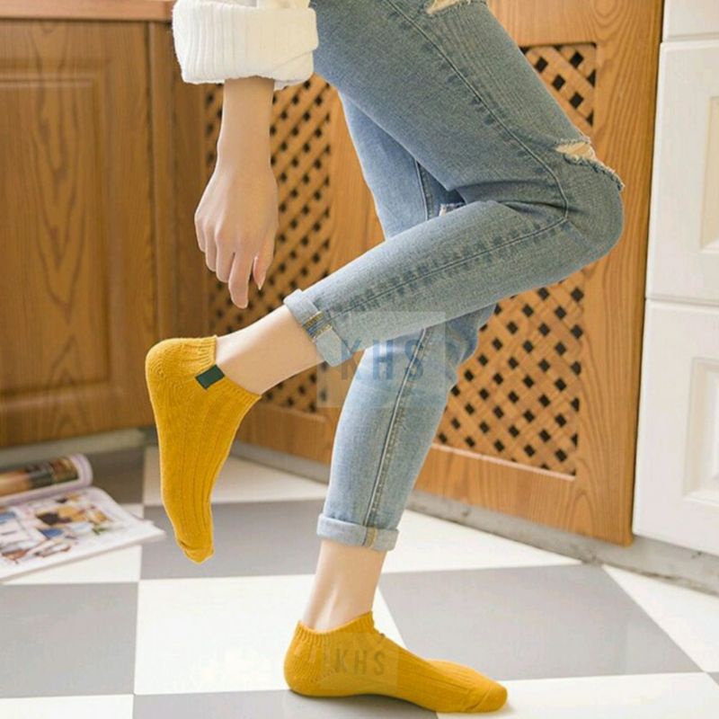 Kaos Kaki Ankle Cute Kaos Kaki Pendek Polos dan Motif Semata Kaki Murah Cute Short Socks KHS-4