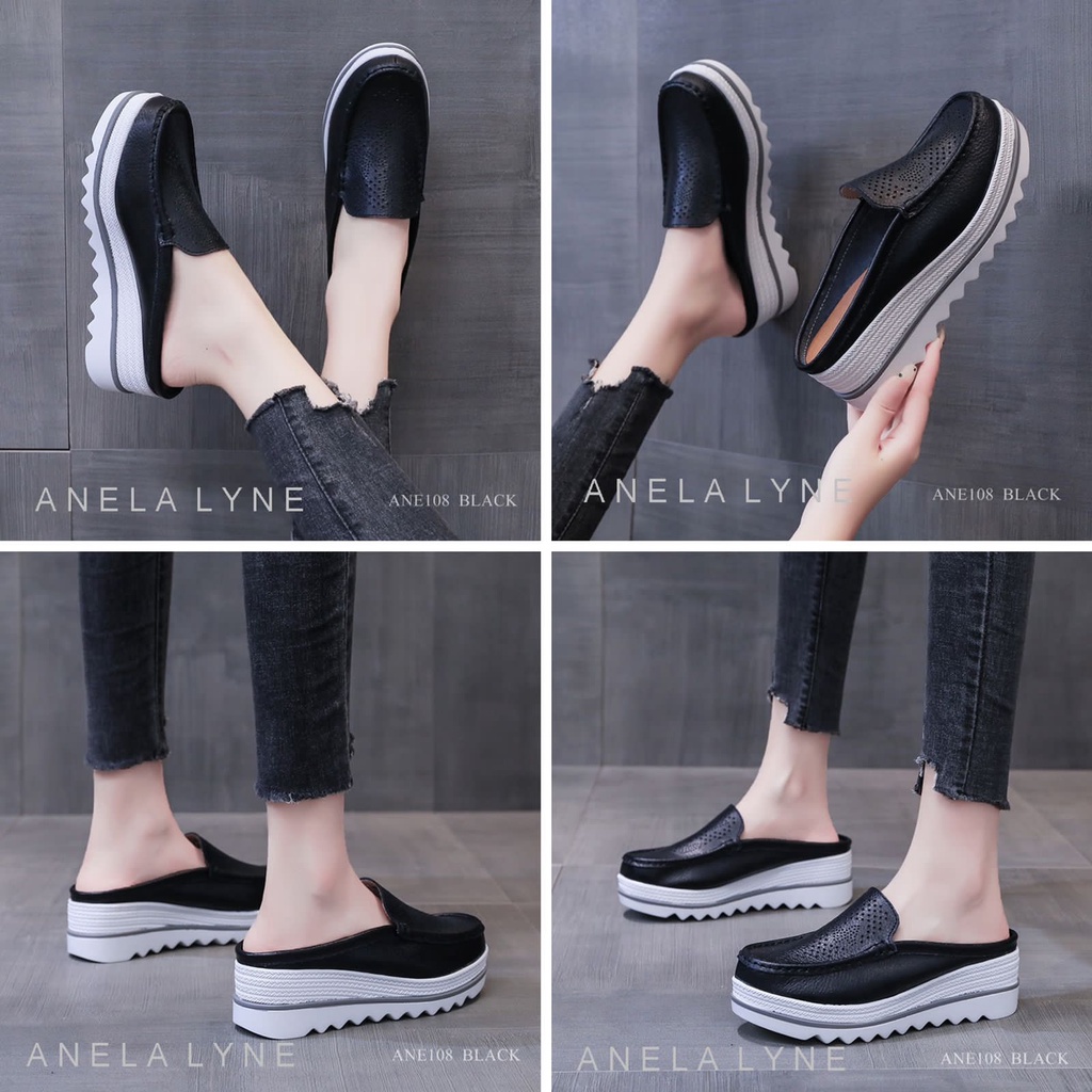 ANELA LYNE Sepatu Mules Wedges REMY ANE108 ORIGINAL