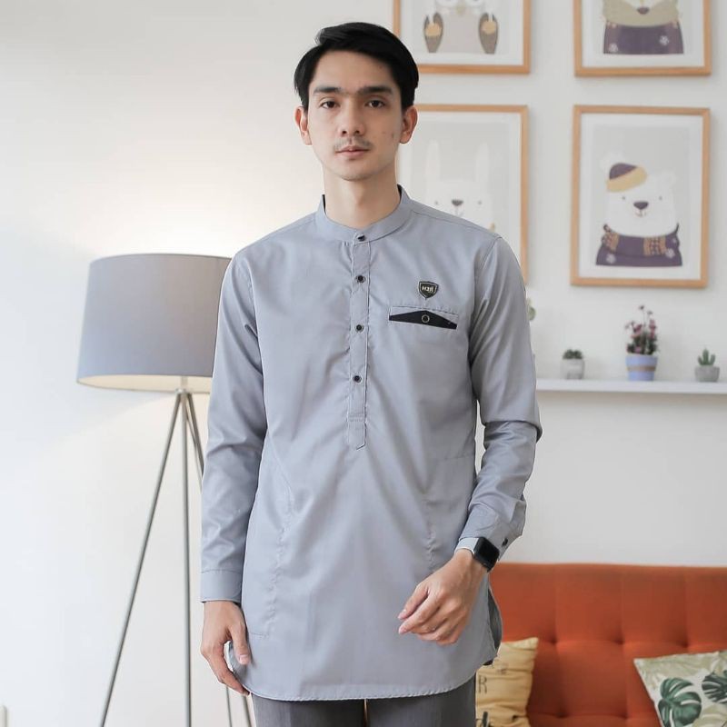 Baju Koko Kurta Dewasa Lengan Panjang Material Catton  Adem Serap Keringat