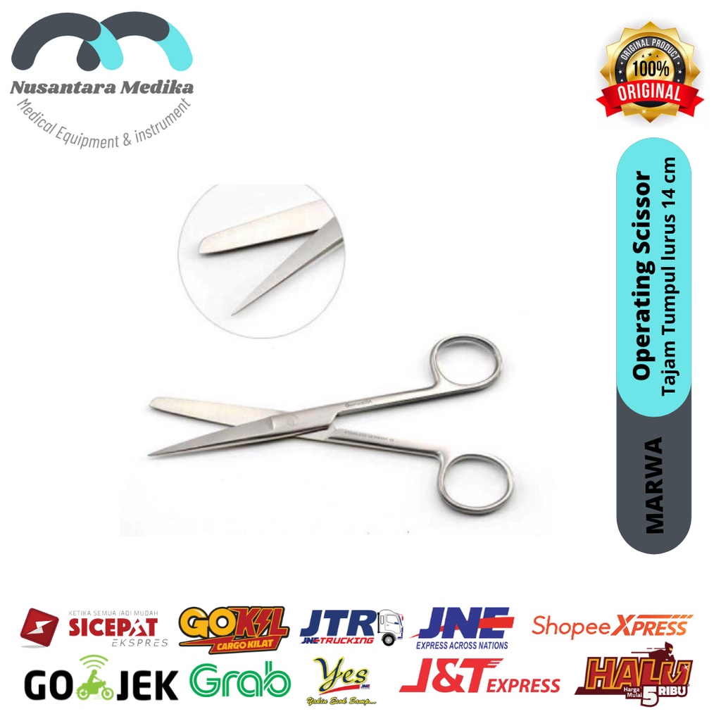 Operating Scissor Straight Sharp - Blunt / Gunting Operasi Gunting Bedah Lurus Tajam Tumpul