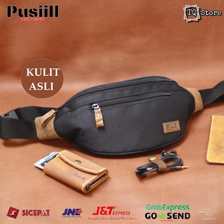 Tas Selempang Cowok Kulit Asli Original Pusiill Tas Pria Distro Kulit Waistbag Pria Kulit Asli Keren