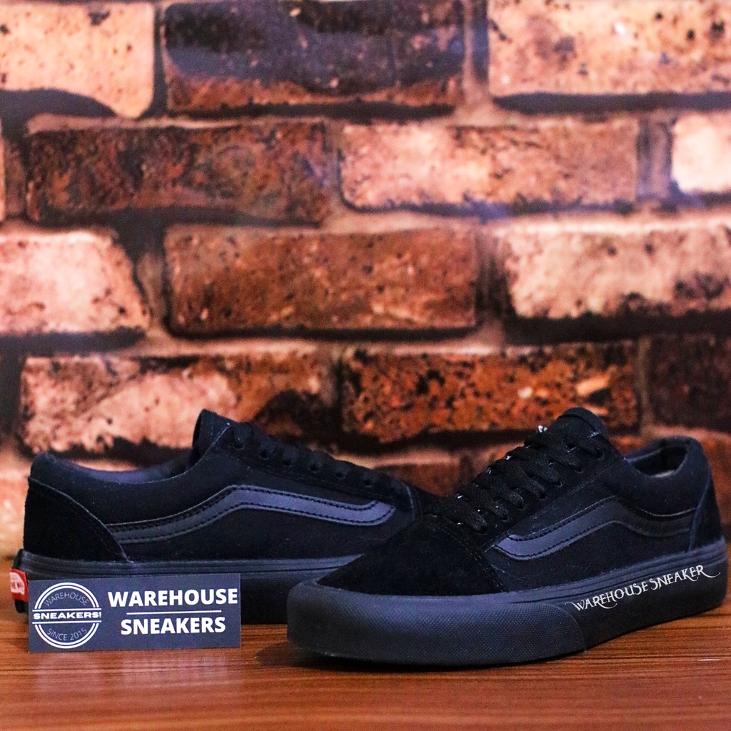 Sepatu Old Skool All Black Sepatu Sneakers OldSkool Old School Full Hitam