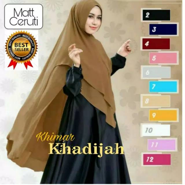 Khimar Ceruty Babydoll 2 Layer Kualitas Premium Import Syari Syar'i Cantumkan Warna di Keterangan