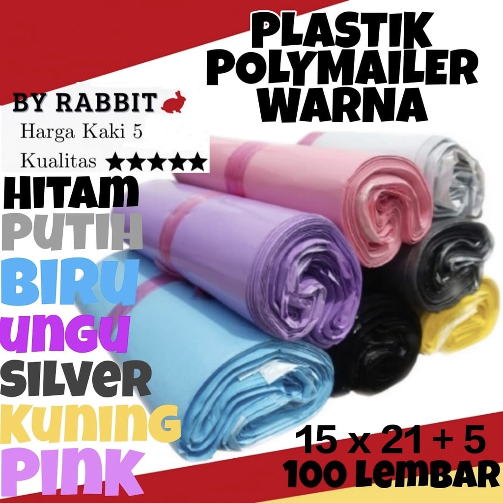 

Kantong Plastik Polymailer WARNA 15 X 21 + 4 ( 15 X 25 ) ISI 100LEMBAR
