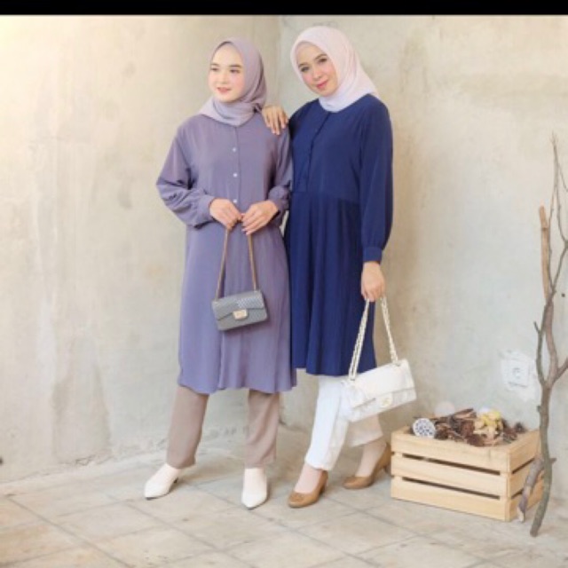 TUNIK plisket polos BEST SELLER HANNA TUNIK