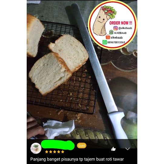 PISAU PANJANG GERIGI HALUS 13 INCH PISAU ROTI BAKAR BURGER HOTDOG JOHN PISAU KUE CAKE BROWNIES DAPUR