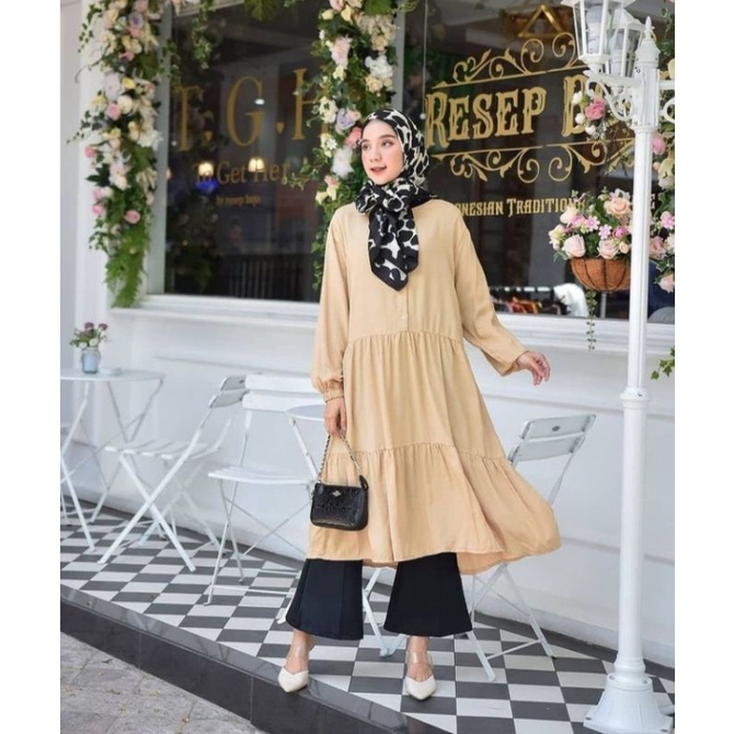 Wiza Tunik Rayon Premium Atasan Wanita Long Tunik Polos