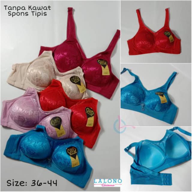 BH / BRA TANPA KAWAT BUSA SEDANG TIPIS BIG SIZE CUP BESAR FULL CUP SIZE 36 - 44 #02