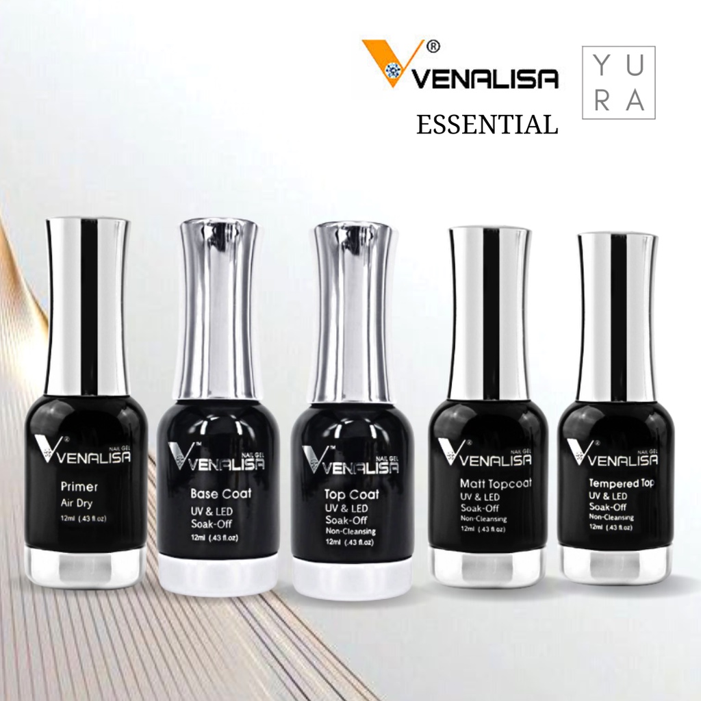 Venalisa Essential Primer/ Base Coat / Top Coat / Top Tempered /Top Matte 12 ml UV LED Kutek Gel Polish