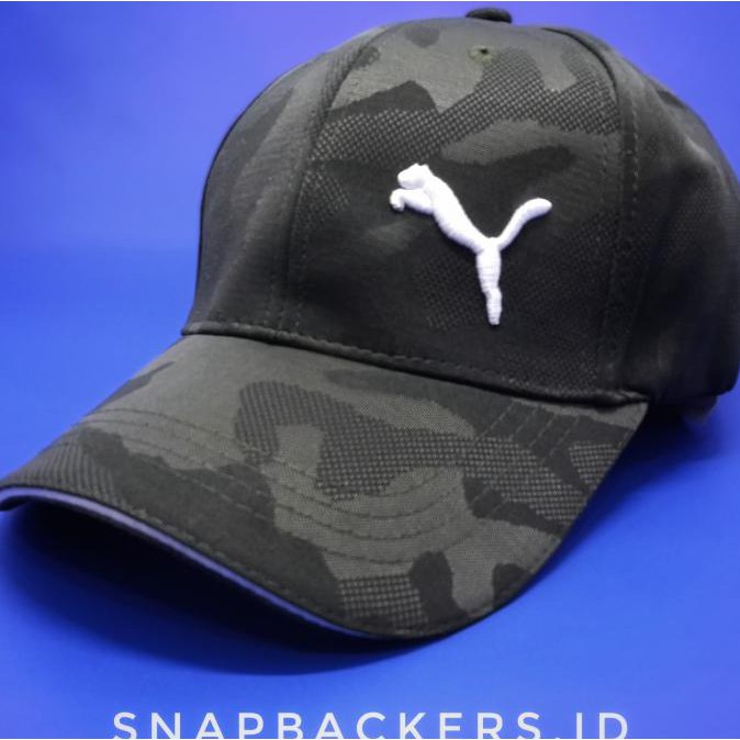 Topi Puma Hitam Corak Logo Putih Topi Import Topi Korea Import - Hijau