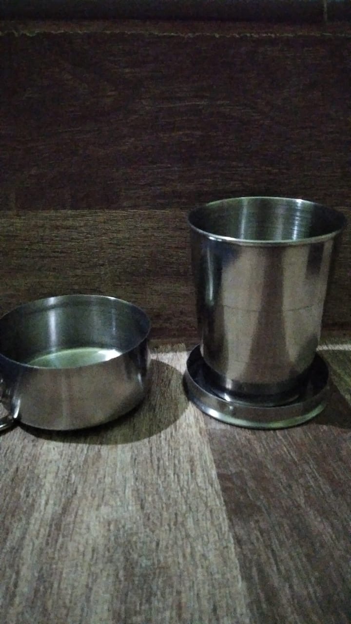 Cangkir Gelas Lipat Stainless Steel Dengan Gantungan - Hpd158 - T49 C