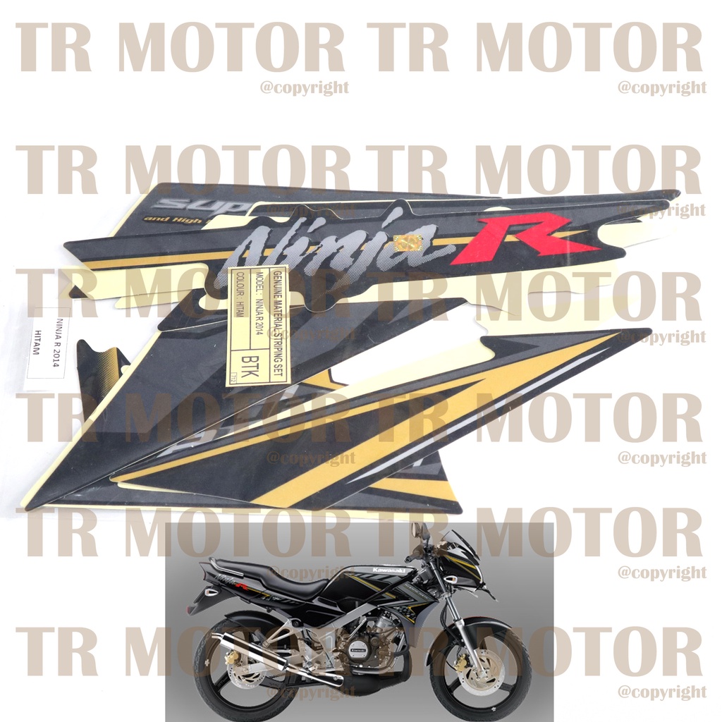 Stiker Motor Ninja R 2014 Sticker Striping Lis Full Set Motor