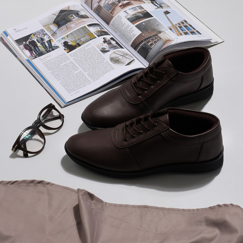 Carlton Brown | Sepatu Pria Coklat Casual Pantofel Formal Kerja Fantopel Pantopel Laki | FORIND JACK