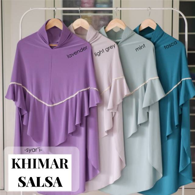 Hijab Dewasa  Khimar Syar'i Jumbo Salsa Termurah - Bahan Stella Premium Nyaman Dipakai  | Bisa Cod