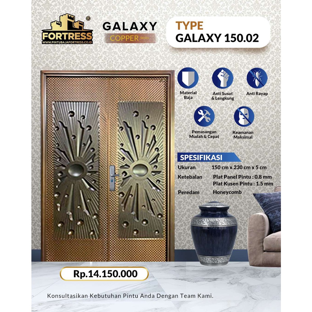 Pintu Baja FORTRESS Tipe Galaxy 150.02 - Copper