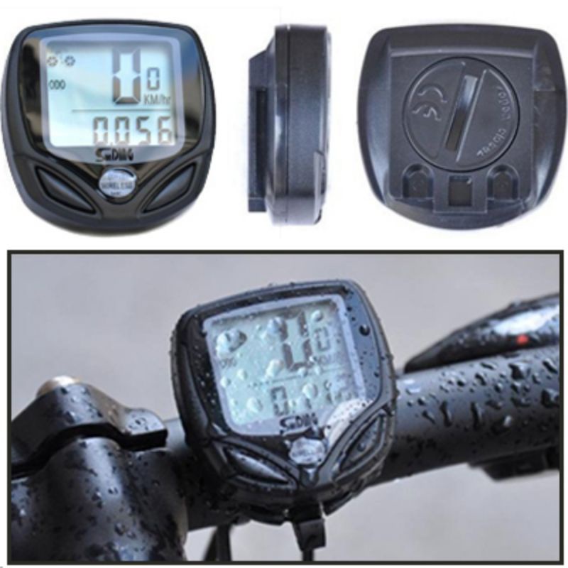 SUNDING Speedometer Sepeda Wireless Display LCD - SD-548C - Black