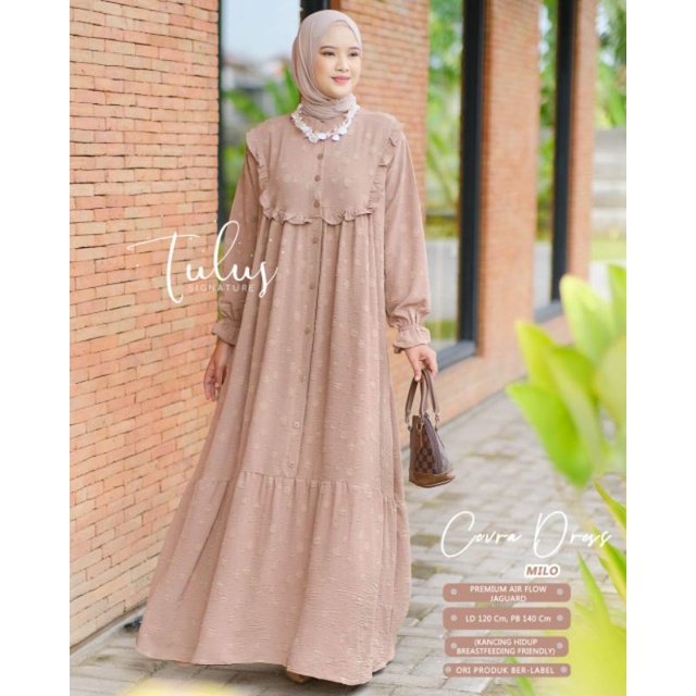 Cevra Dress Tulus Signature Gamis Wanita Airflow Motif