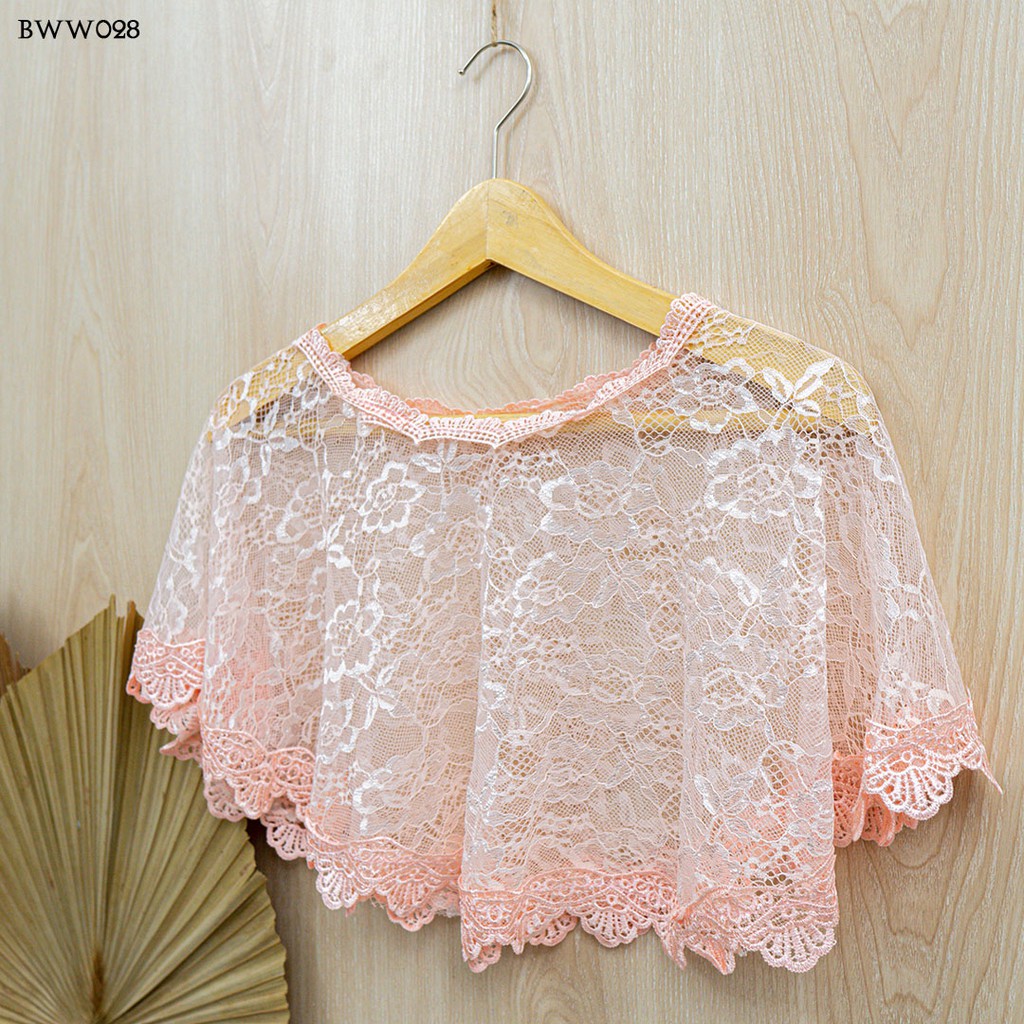 [BISA COD] BOLERO KARDIGAN PESTA  AKSESORIS WEDDING LACE PEACH BWW028