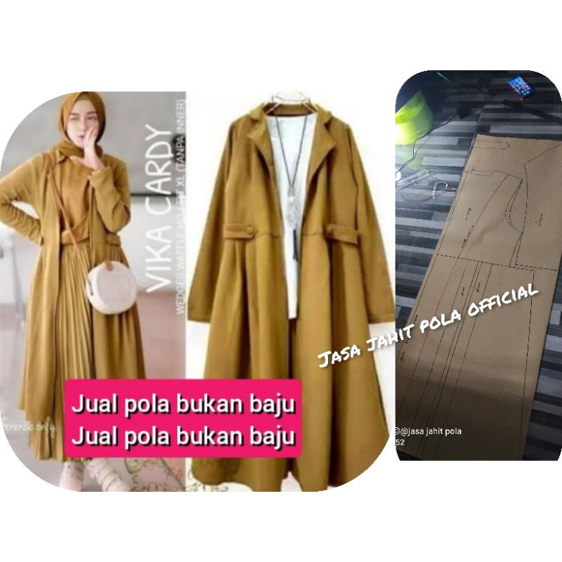 POLA INSTAN CARDIGAN /POLA JIPLAK OUTER /POLA MANTEL WANITA/POLA MURAH