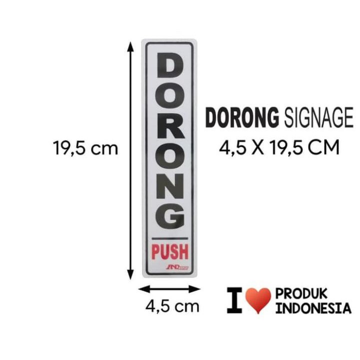 SIGNAGE DORONG 4,5X19,5 CM SIMBOL LOGO PERINGATAN PUSH