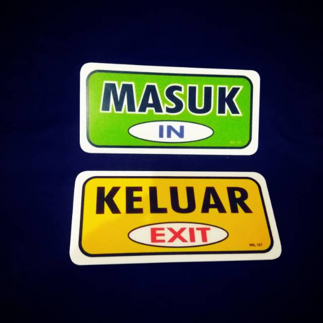 

Akrilik Acrylic perlengkapan kantor sign label masuk keluar