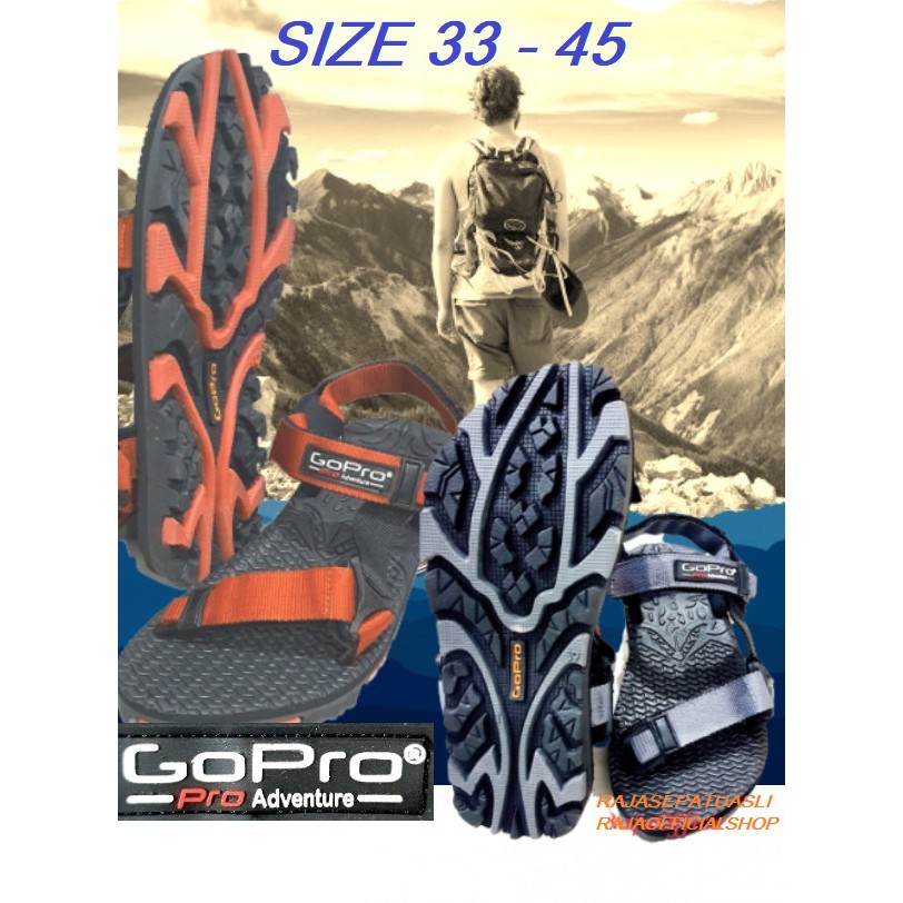 GoPro Sandal Gunung outdoor adventure OVERSIZE BIG SIZE SAMPAI SIZE 45 Gunung Hiking Gunung cowo Sendal cowok Go pro pria