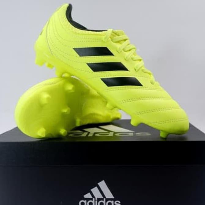 Asli Sepatu Bola Anak Adidas Copa 19.3 Fg Jr Syello Black F35466 Original