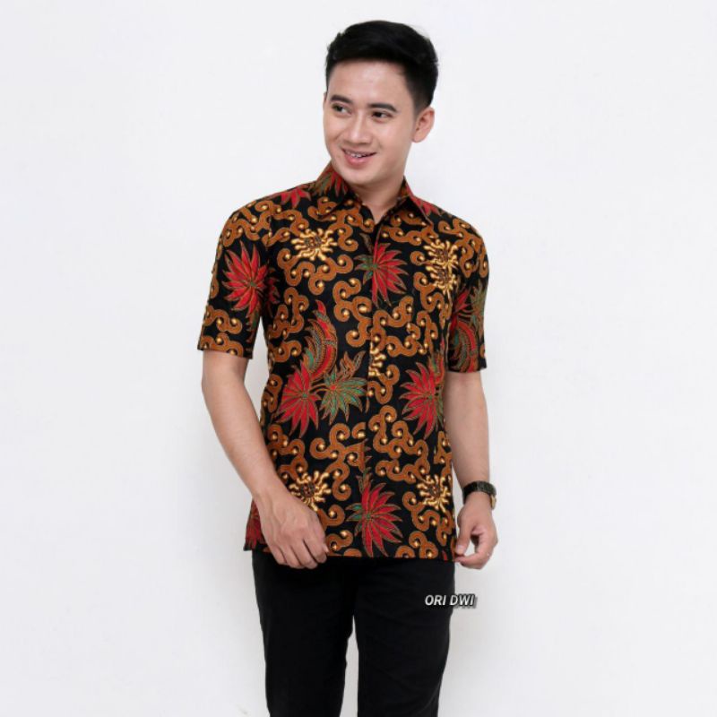 Bisa COD - Baju Batik Pria Remaja Kemeja Batik Hem Lengan Pendek Laki-Laki Dewasa Modern 2022 AK017