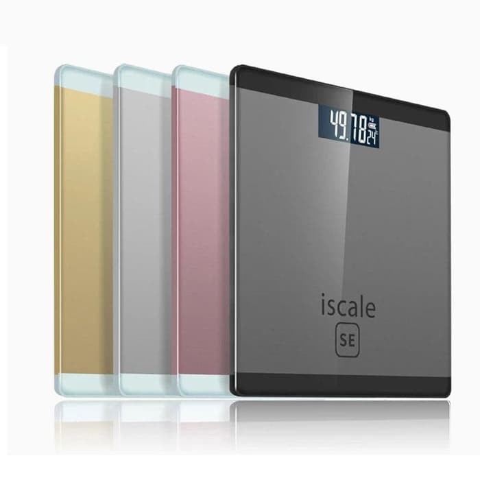 Timbangan Badan Digital Indikator Iscale SE Kaca Elektrik - 100120 - Silver