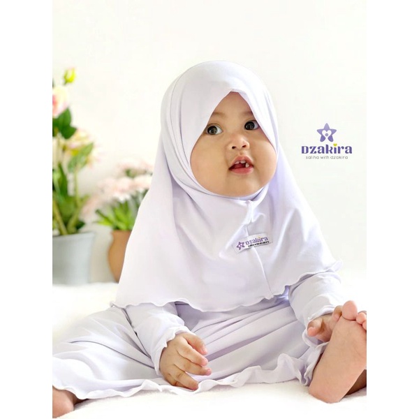 baju akikah bayi perempuan KIA Daily Putih original by Dzakira bahan jersey  premium