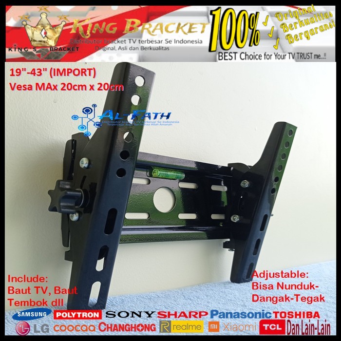 Bracket TV PANASONIC 19 s/d 43 inch IMPORT QUALITY Garansi 100% cocok