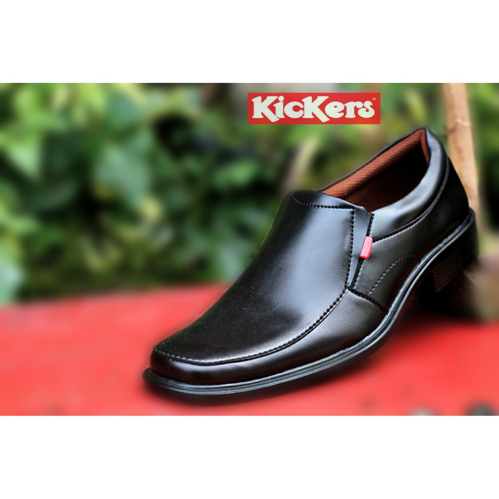 BEST SELLER !!! TERLARIS SEPATU PRIA PANTOPEL KICKERS HITAM ELASTIC KERJA KANTOR SANTAI FORMAL