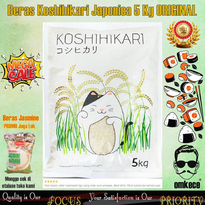 

Big Sale Beras Jepang/Beras Sushi/Beras Onigiri Koshihikari Premium Quality 5KG Big Sale