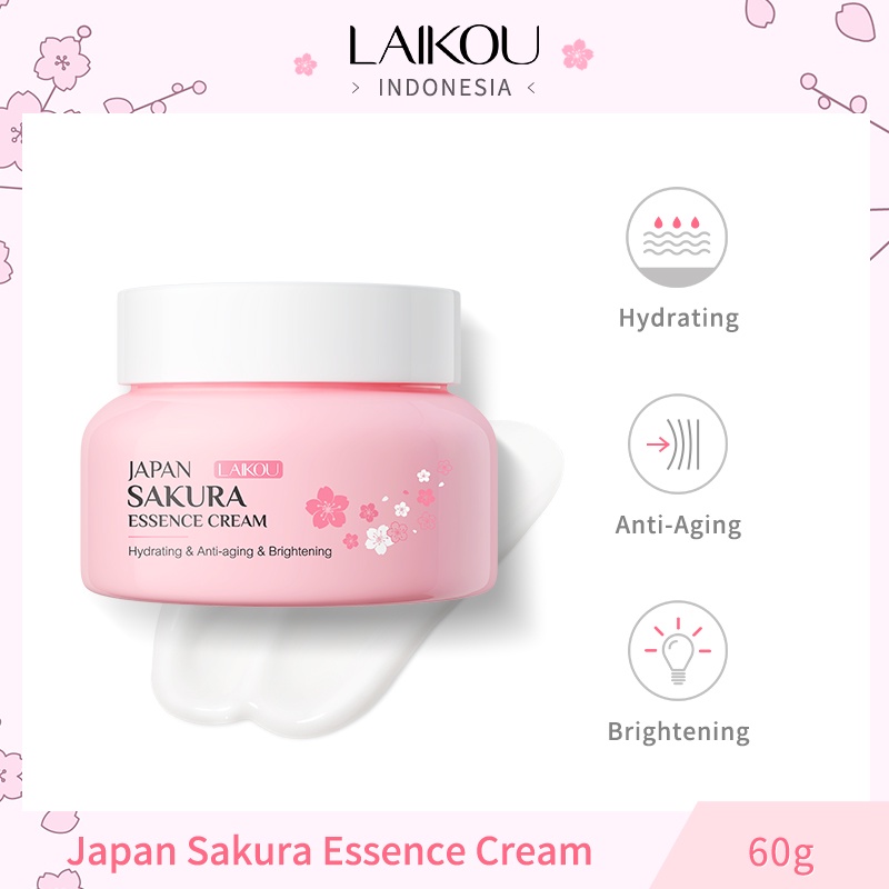 LAIKOU Sakura SPF50 Sunscreen Glowing Serum Memudarkan Noda Melembabkan Kulit Perawatan Kulit Set 4pcs