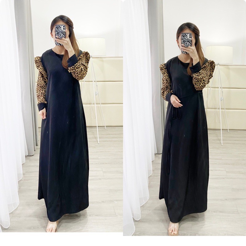 gamis muslim wanita / gamis leopard muslim /gamis muslim leopard K 1310